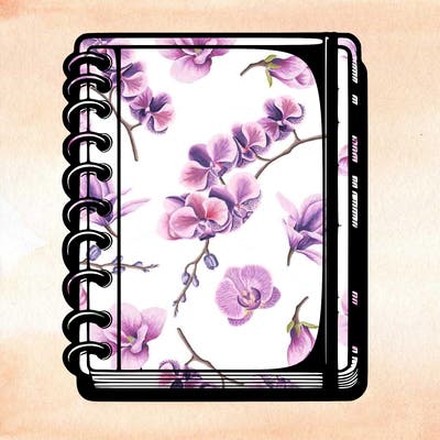 blank, realistic notebook