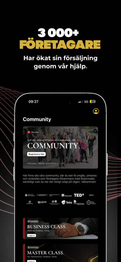 Angelo - Angelo app screen showcasing the business community and professional networking features for solopreneurs