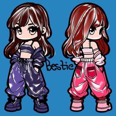 girl in crop top and baggy pants