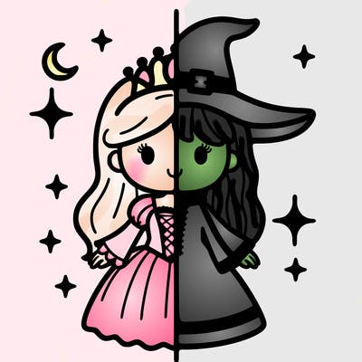 split princess and witch