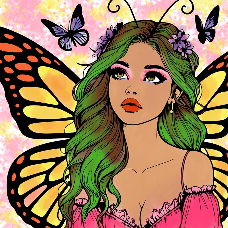 butterfly fairy realistic girl