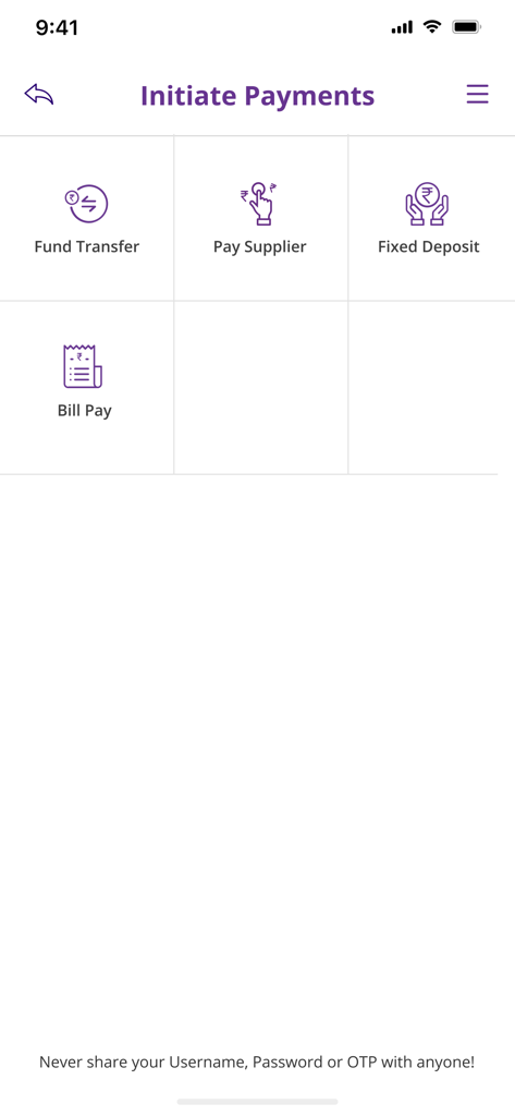 Yono Business SBI - Yono Business SBI app dashboard for initiating payments including fund transfers and supplier payments