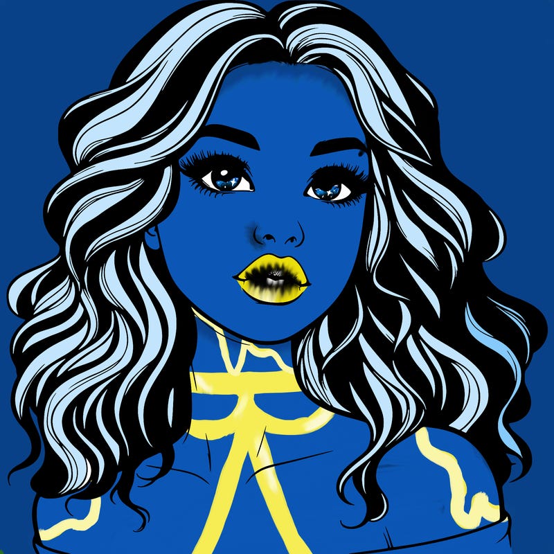 realistic girl with wavy hair and lips