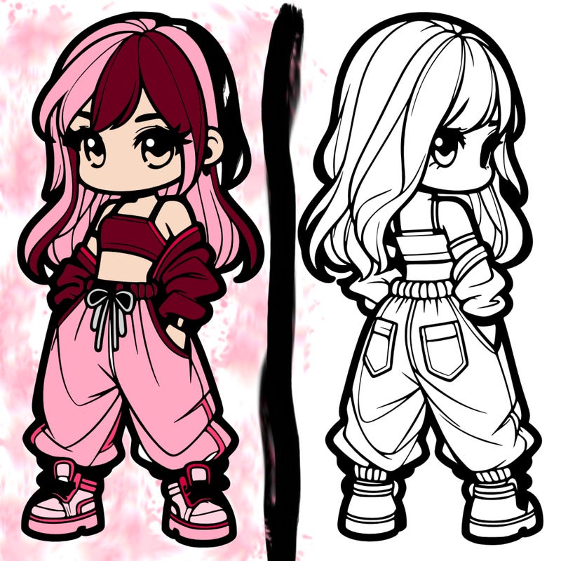 girl in crop top and baggy pants