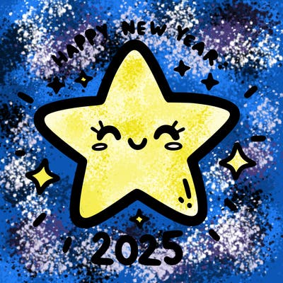 happy new year 2025 star wish