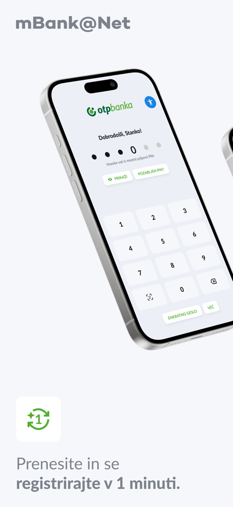 mBank@Net - mBank@Net mobile banking app registration screen on a smartphone
