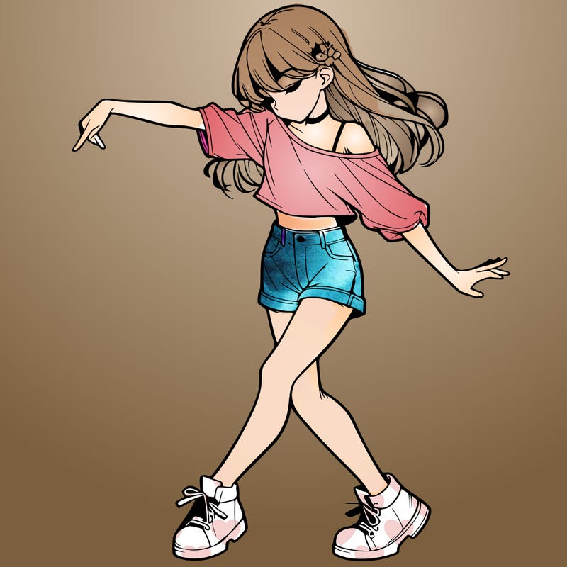 realistic girl danceing