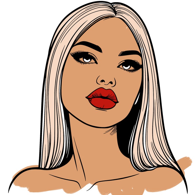 realistic woman with full lips