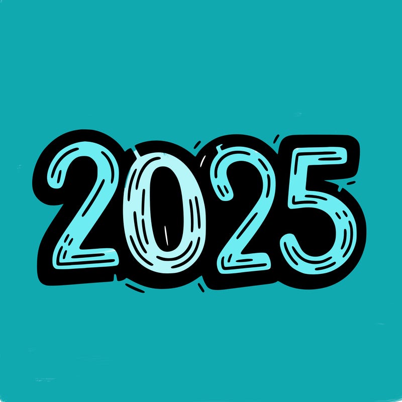 one line scrawled numbers sketch design “2025”