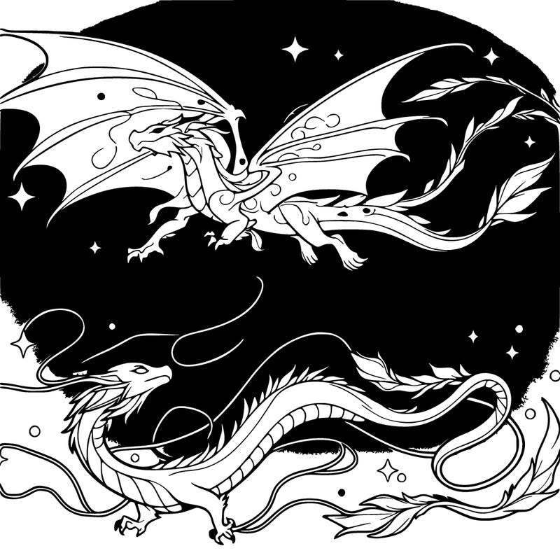 toothless and the light fury on there fliet