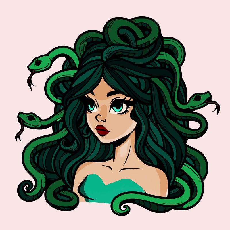 realistic medusa with snakes in her hair