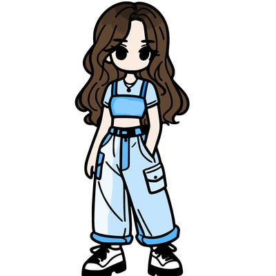 girl in crop top and baggy pants