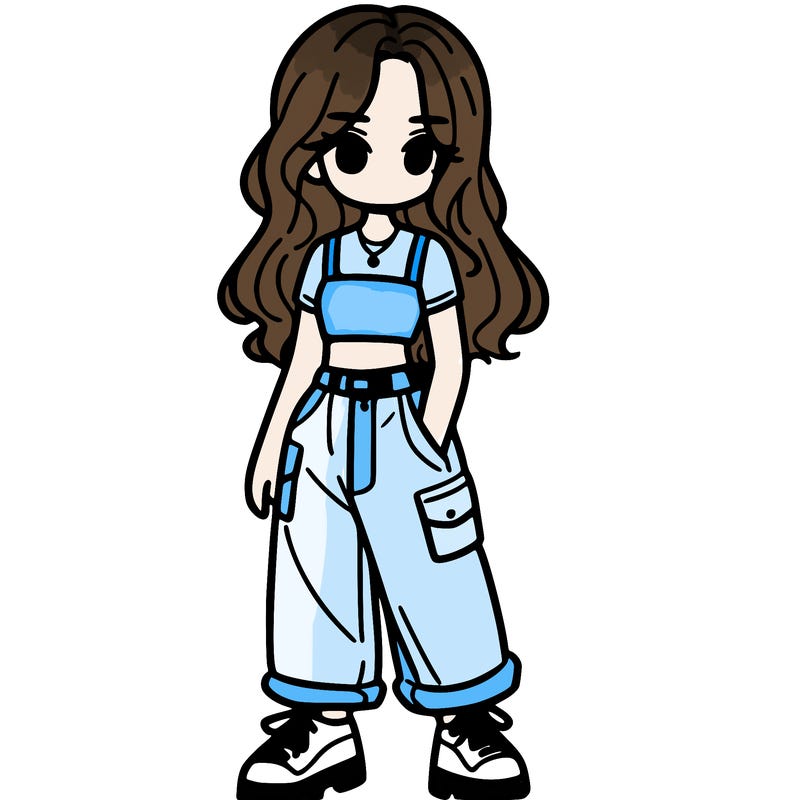 girl in crop top and baggy pants