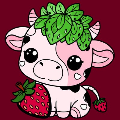 cute strawberry cow