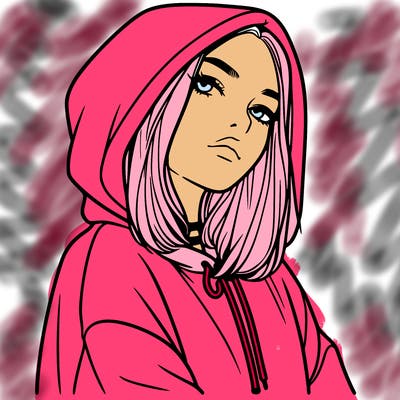 a realistic girl in a hoodie