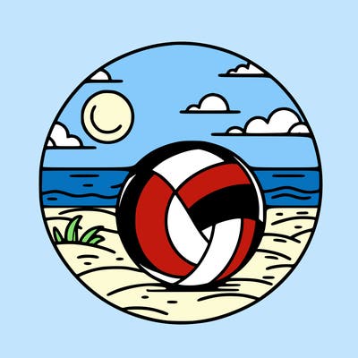 volleyball on a beach