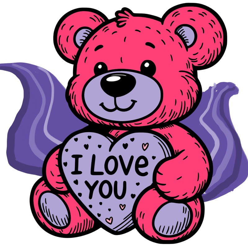 teddy bear holding an i love you heart