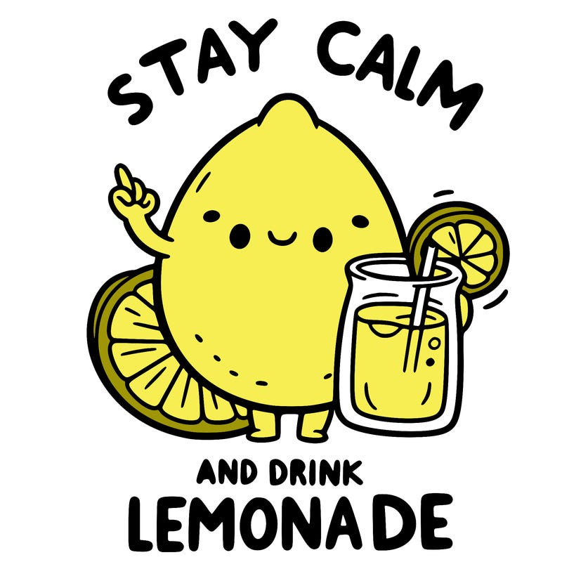 stay calm and drink lemonade