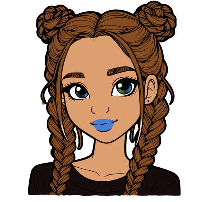 realistic girl with braids