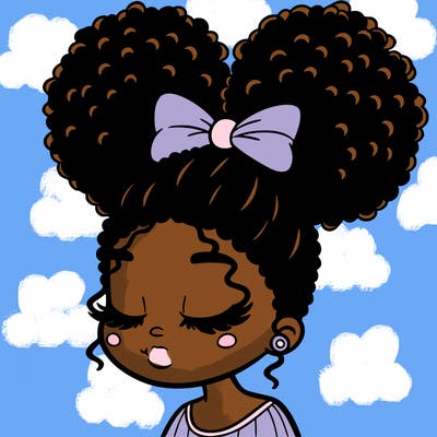 black girl with puffy ponytail