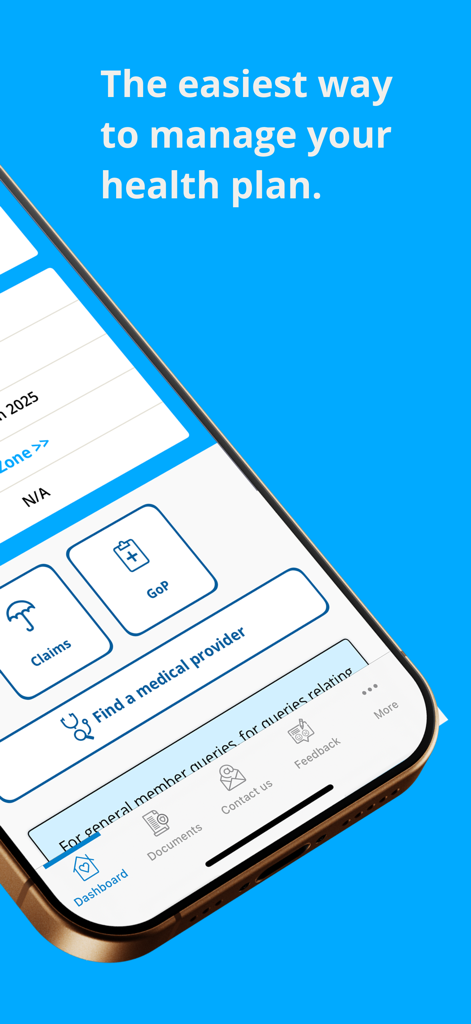 Cosmos Insurance mobile app interface showing health plan management features for expats