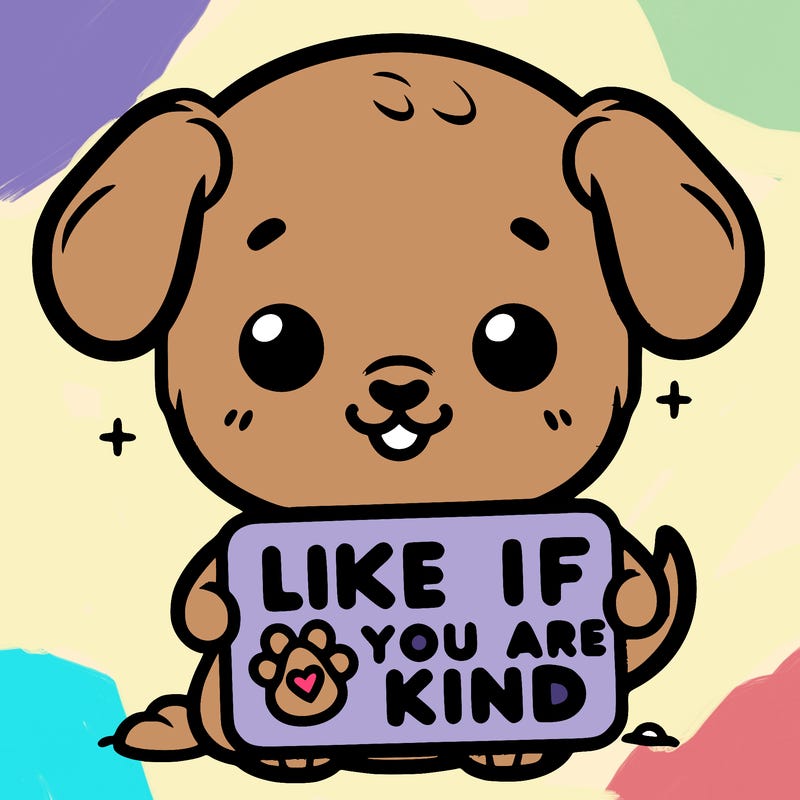 make a sign that says like if you are kind with a cute little dog