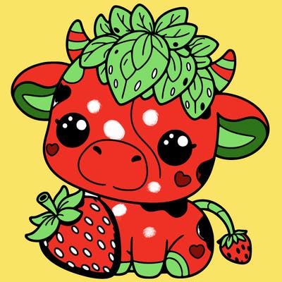 cute strawberry cow