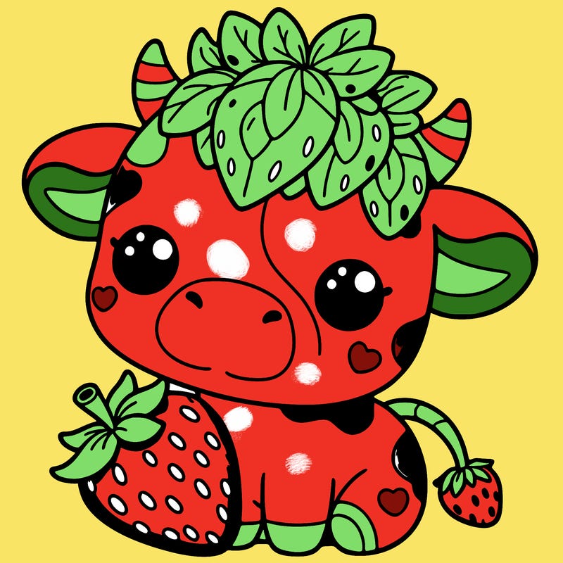 cute strawberry cow
