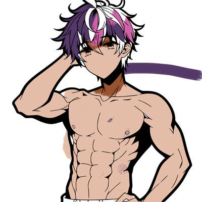 hot anime boy with abs