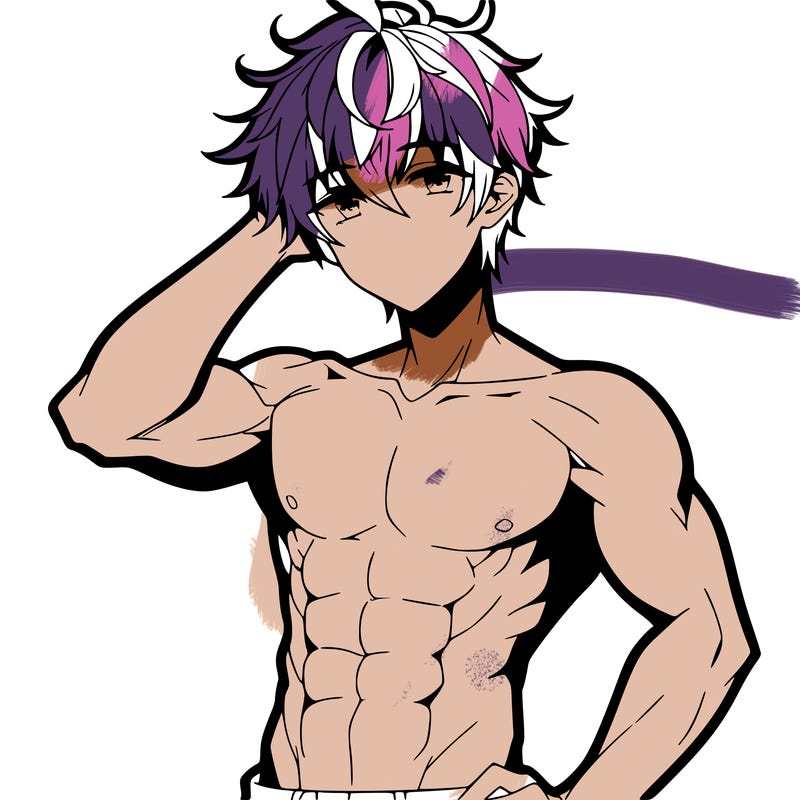 hot anime boy with abs