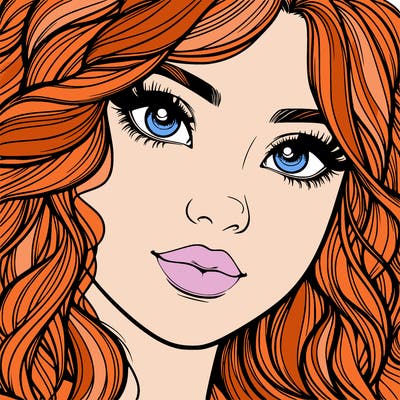 beautiful realistic girl close up to the camera with wavy hair,