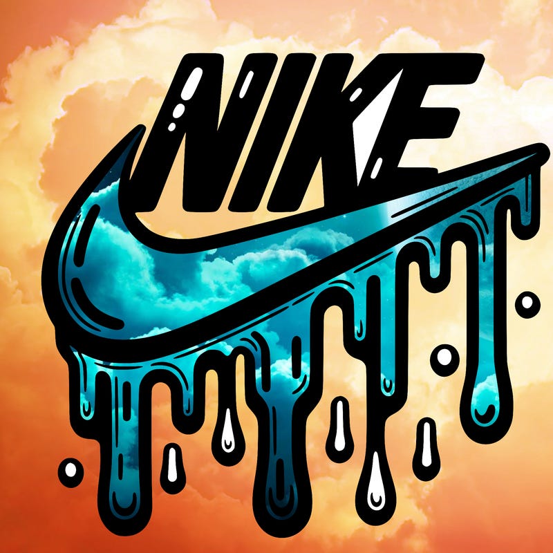 dripping nike logo