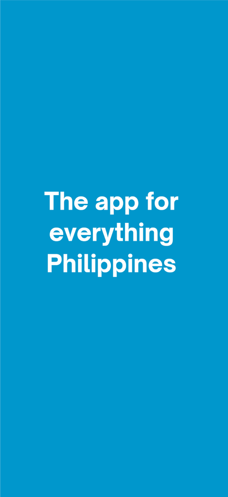 Philstar - Blue screen with white text stating The app for everything Philippines