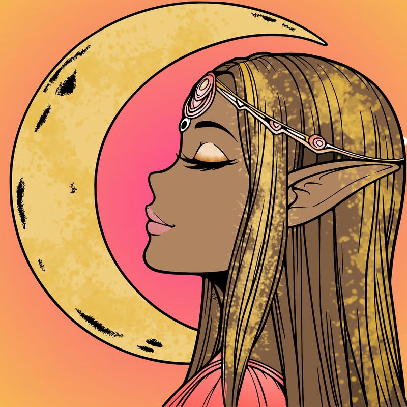 a realistic moon elf