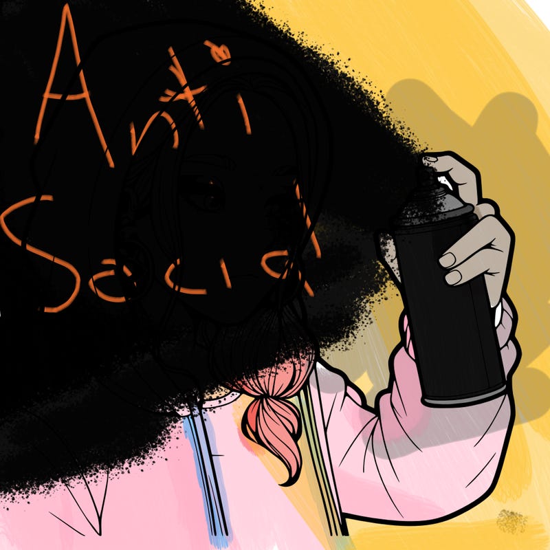 a realistic girl, spray painting