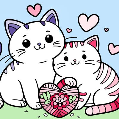 cats with hearts