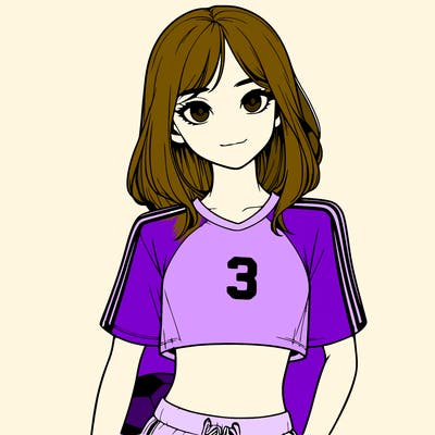 realistic girl wearing soccer jersey