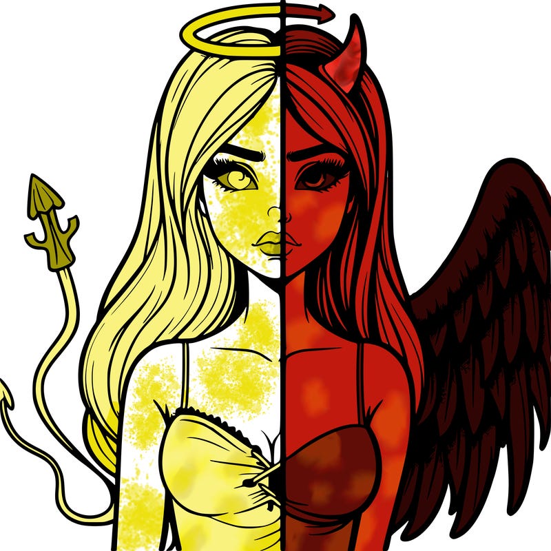 devil vs angel realistic girl