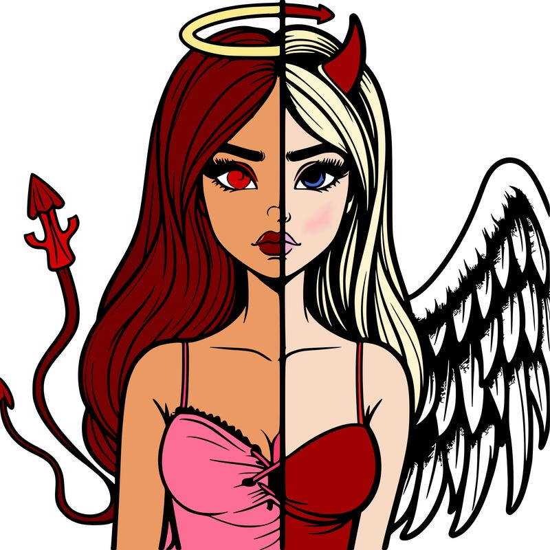 devil vs angel realistic girl