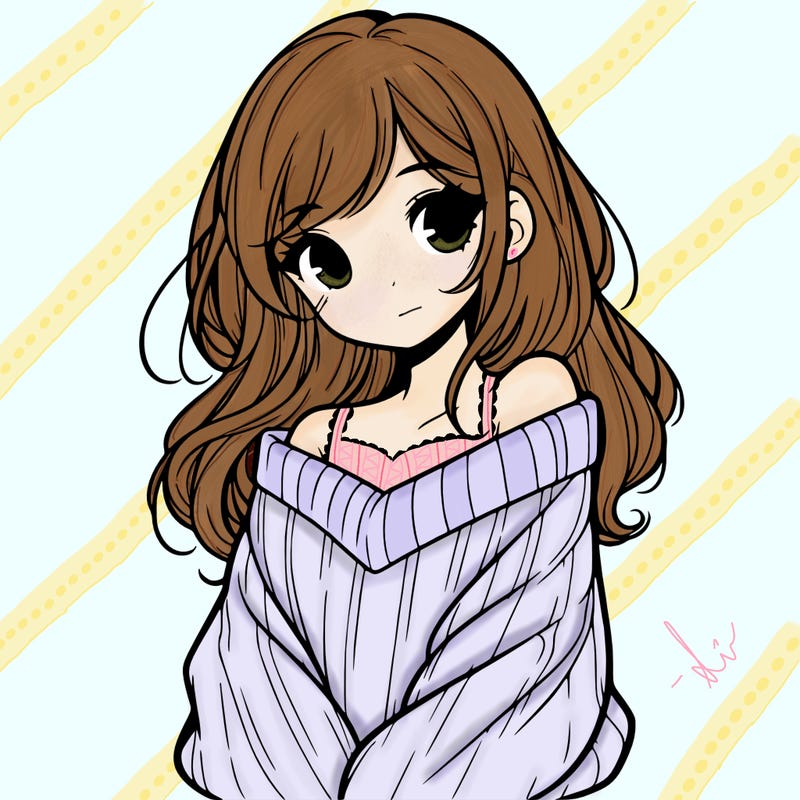 shy pretty girl wearing a sweater that is falling off one shoulder portrait