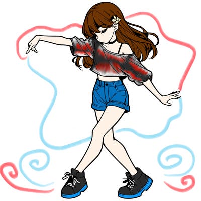 realistic girl danceing