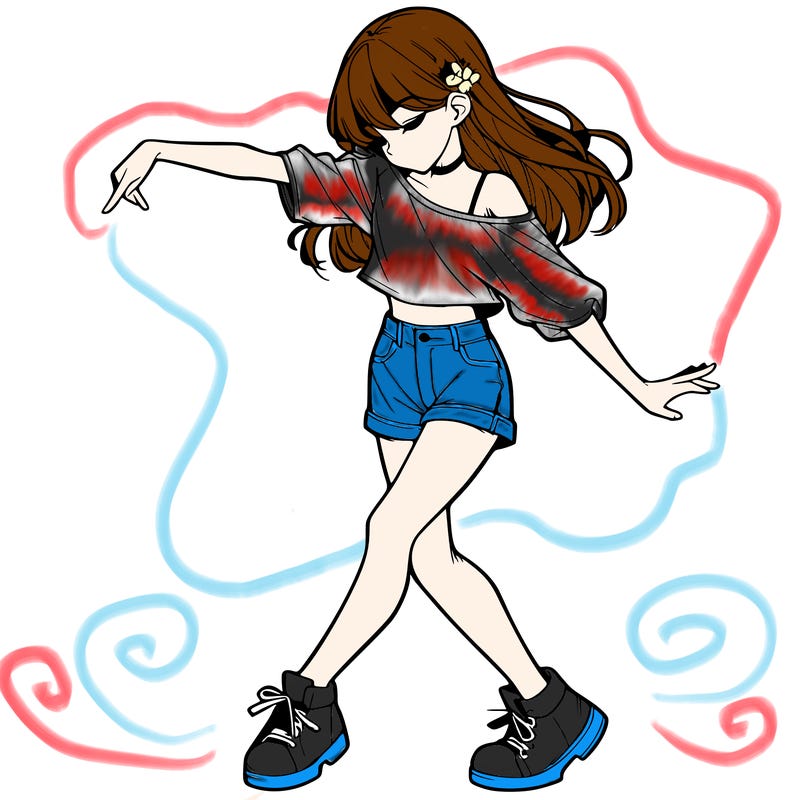 realistic girl danceing