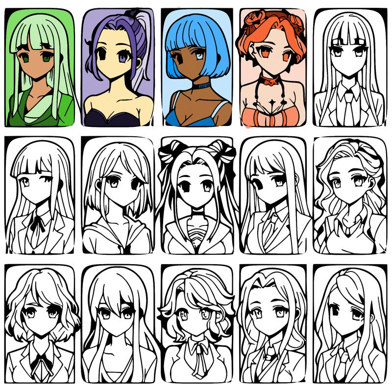 girls that look diffrent anime