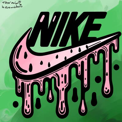 dripping nike logo