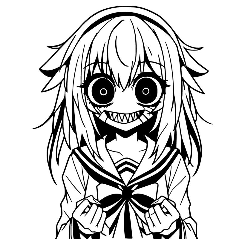 scary girl anime