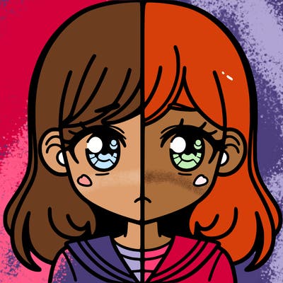 a split of a girl
