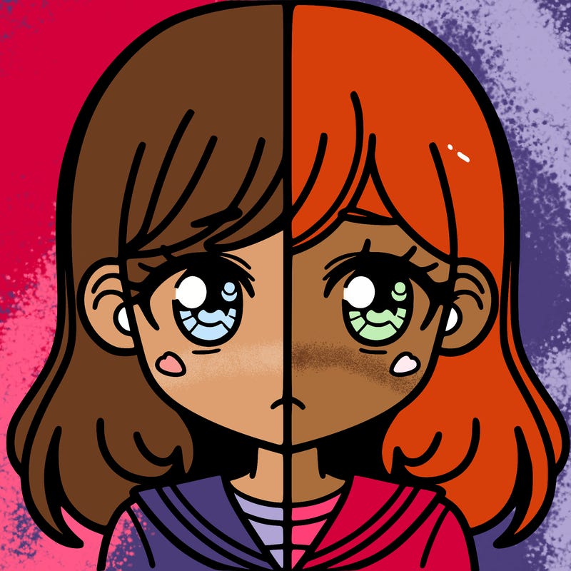 a split of a girl