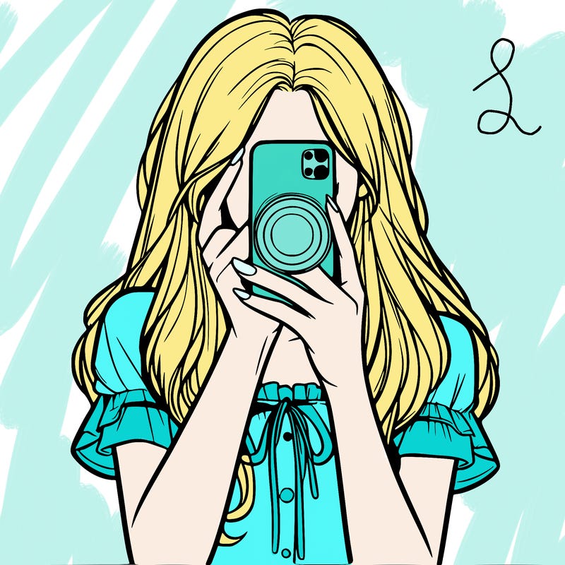 a realistic girl holding her phone taking pictures
