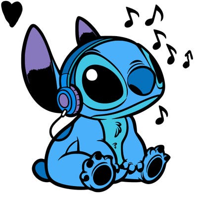 stitch listening to music