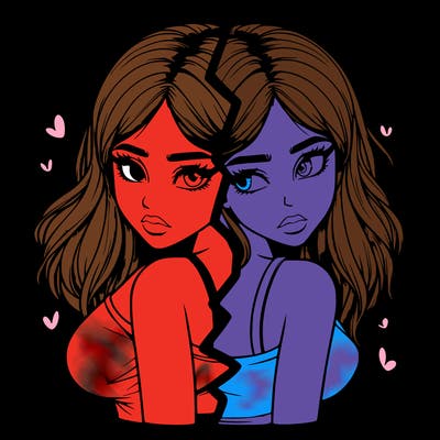 realistic girl split